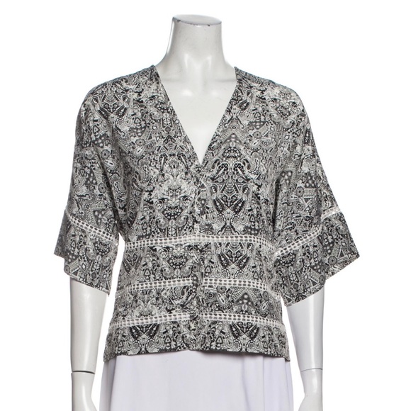 IRO Printed V-Neck Blouse - Picture 1 of 10